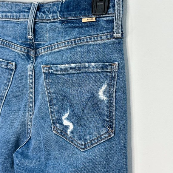Mother The Tomcat Playing with Scissors Straight Leg Crop Distressed Jeans Sz 25 - Picture 13 of 16